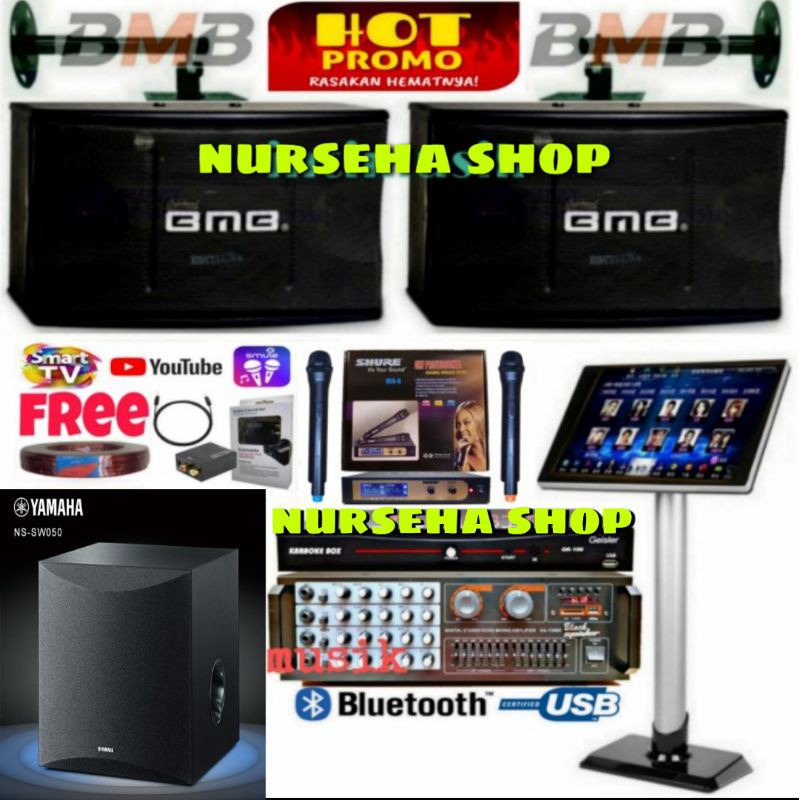 paket karaoke home theatre BMB 10 inch full set subwoofer yamaha original