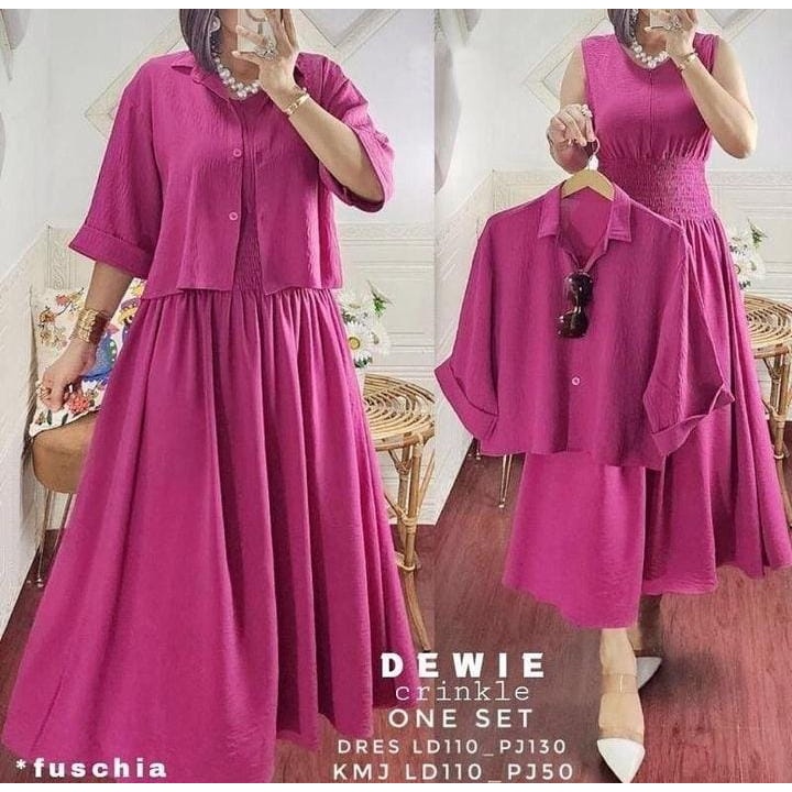 Dewie One Set Crincle/ etelan perempuan dewasa/ baju wanita dewasa kekinian 2023/ setelan 2023/ baju