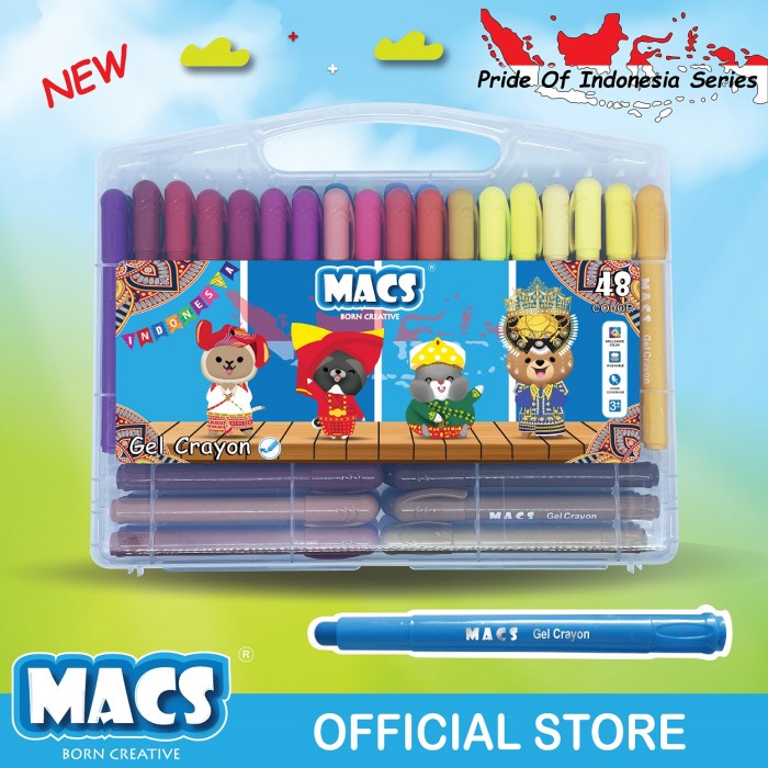 

ORI!! MACS Gel Crayon 48 Warna Colors