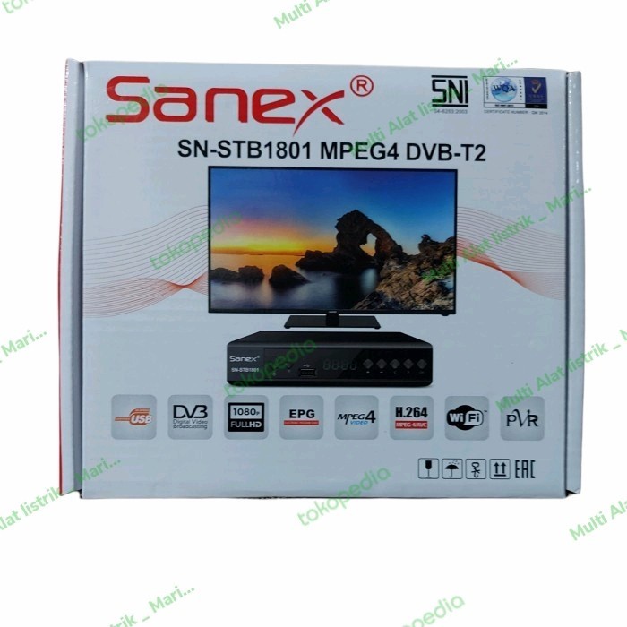 Set top box sanex DVB Boster hdmi digital tv box antena SN-STB1801 MP4