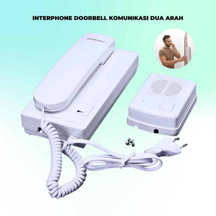 Interphone Telpon Doorbell Komunikasi Dua Arah Bel Dan Telepon 2 Way