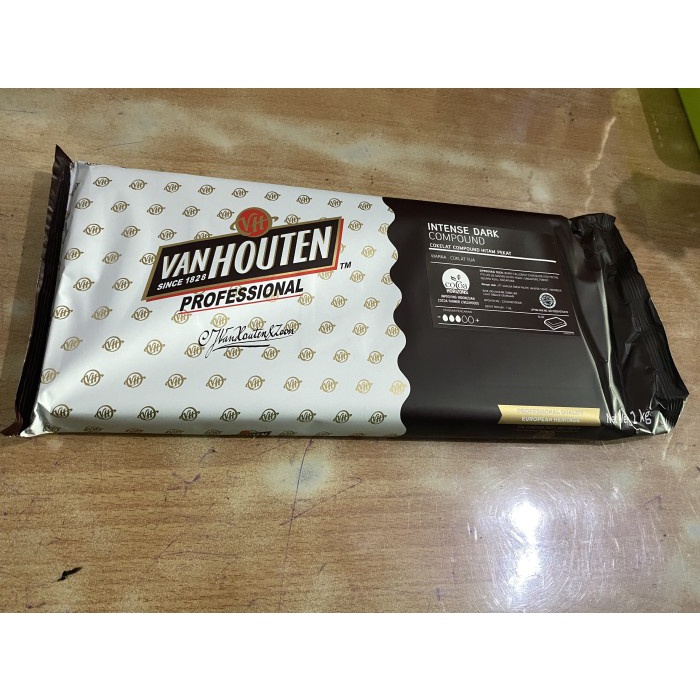 

Promo [ Best Seller ] Van Houten Dark Compound chocolate 1 kg blok / dcc intense dark coklat