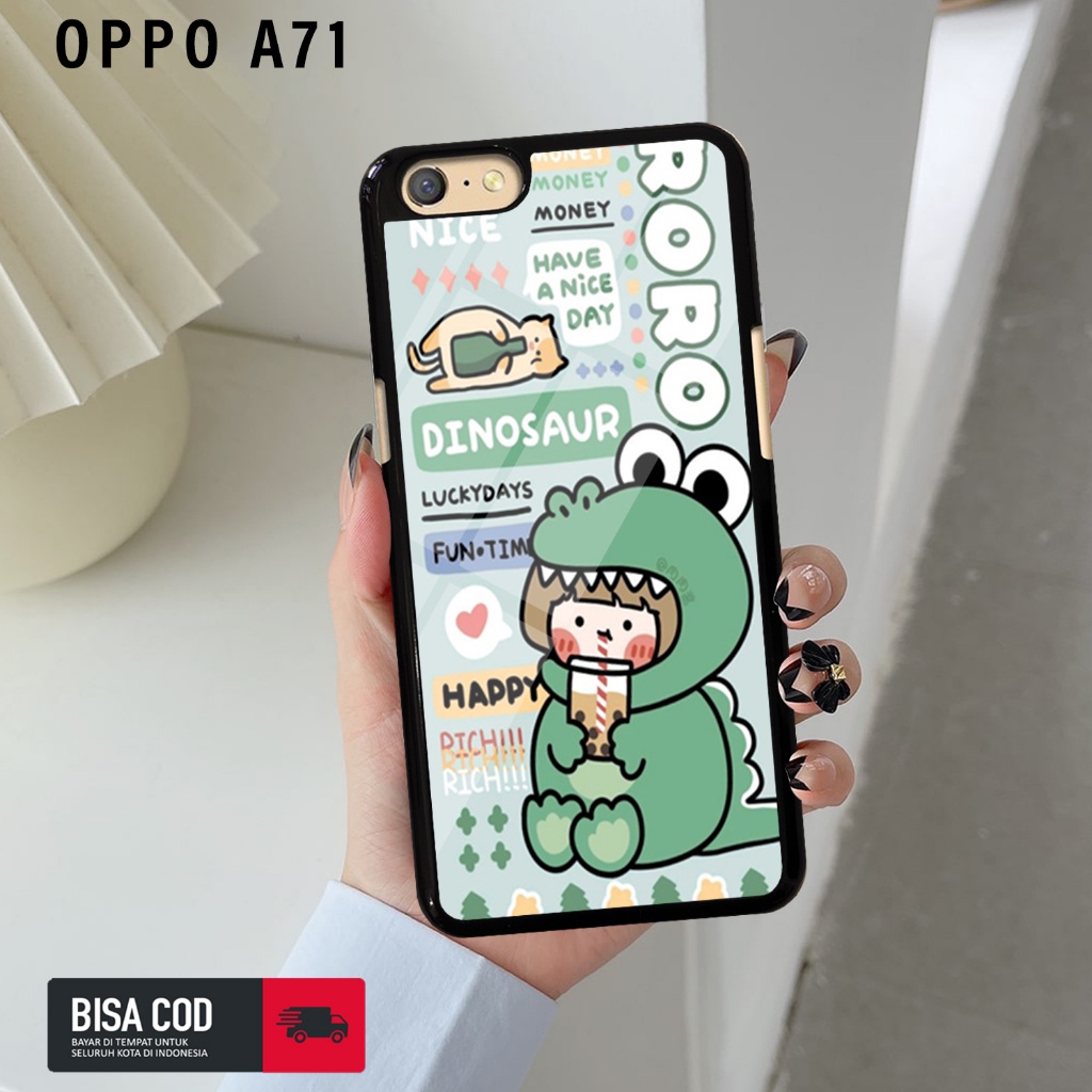 Case OPPO A71  Hardcase 2D Glossy Premium Case Dino Cute Casing OPPO Case Murah Case Terbaru Case Ka