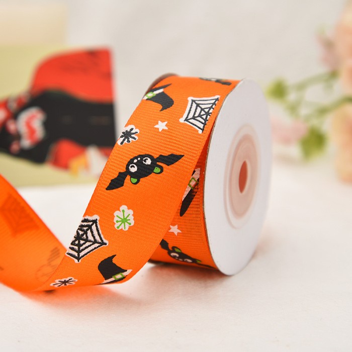 

Pita Halloween / Halloween Ribbon motif Per Roll P:9M L: 2.5cm - Bat Orange ORI