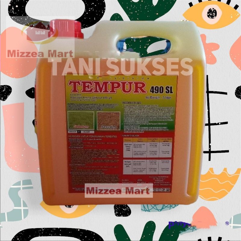 MizzeaMart HERBISIDA TEMPUR 490SL 5LITER Racun rumput liar tempur 5liter herbisida sistemik gliposat Tempur 5liter