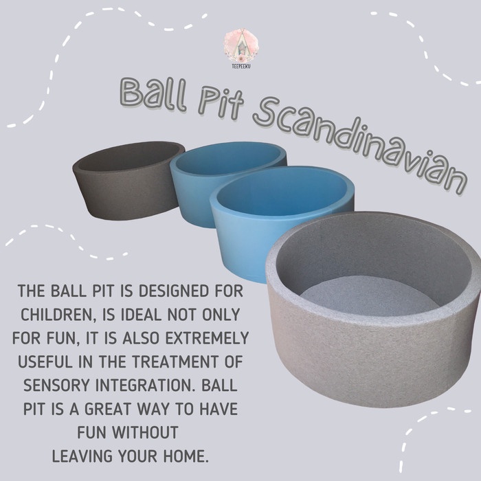 BALL PIT SMALL SIZE KOLAM SAJA, TANPA BOLA - Abu-abu, Circle