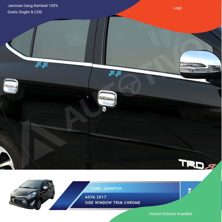 List Kaca Samping Mobil - Side Window Trim New Agya 2017 Aksesoris mobil