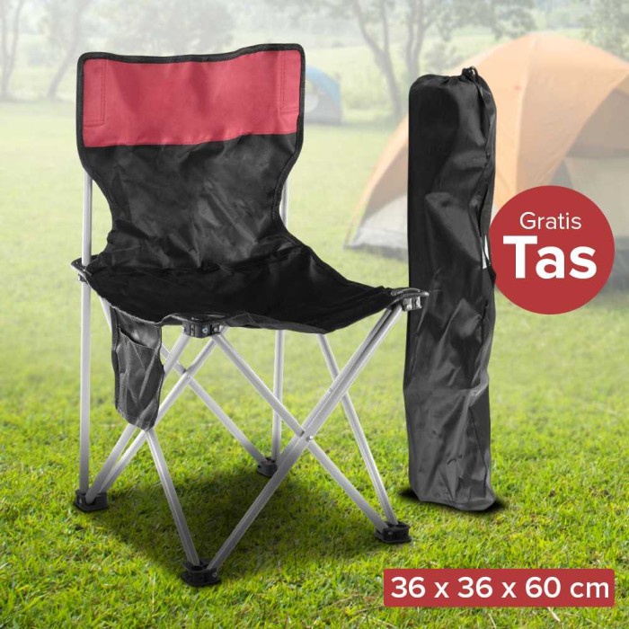 

TRFF Kursi Lipat Outdoor Mancing Camping Foldable Chair with Pocket LK4