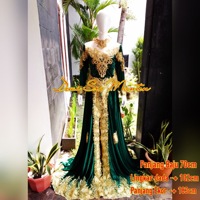 Kebaya bludru hijau botol kebaya pengantin warna hijau botol