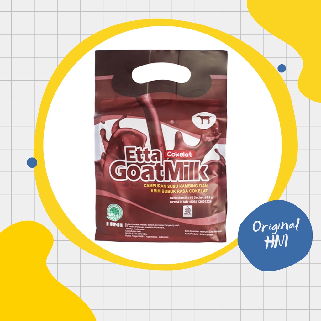 

ETTA GOAT MILK COKELAT 10 SACHET / EGM COKELAT / EGM RASA COKLAT / SUSU KAMBING ETAWA COKELAT HNI HPAI KH-azc0 KBJ87