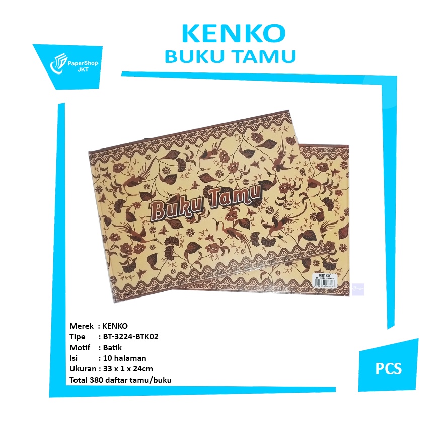 

KENKO - Buku Tamu BT 3224 Motif Batik - BTK02 - Pcs