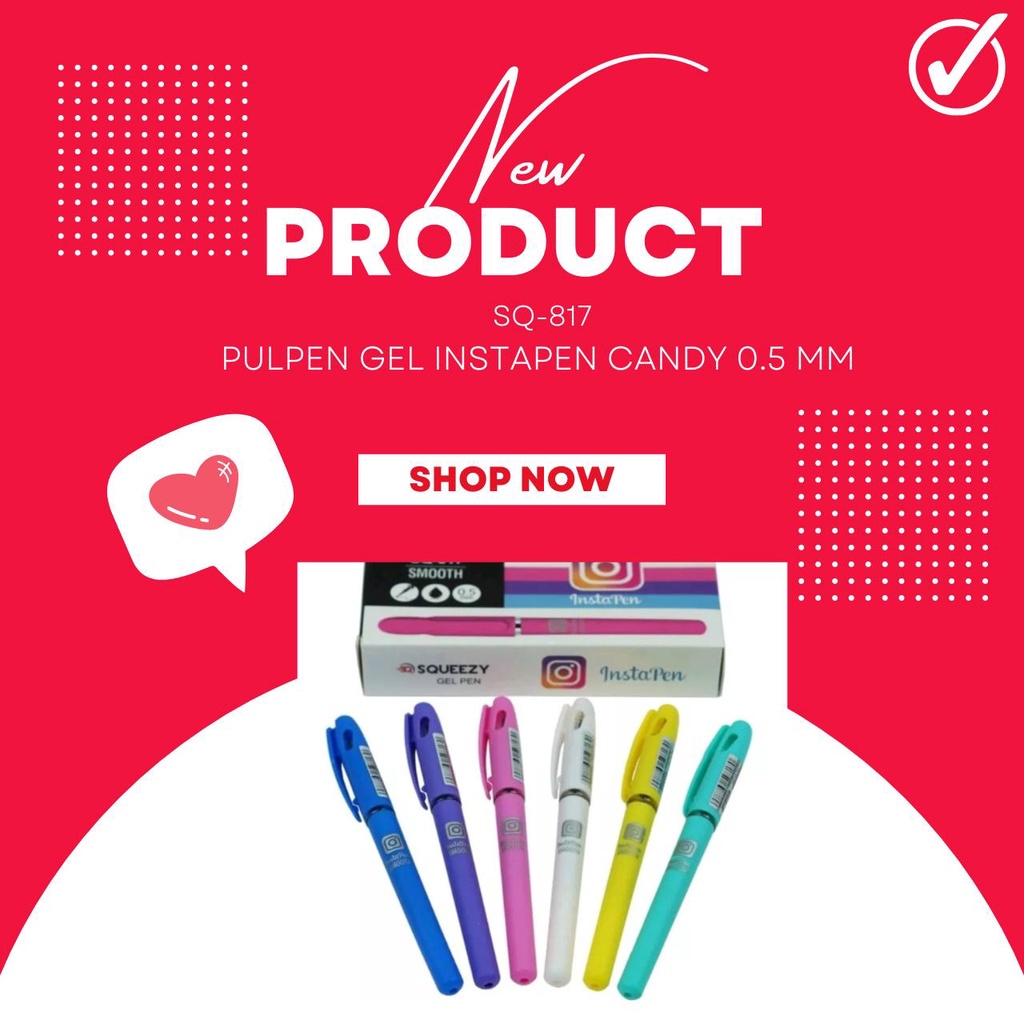 

PEN GEL INSTAPEN CANDY 0.5 mm MURAH PUPLEN GEL 1 LUSIN (PACK) / PEN GEL WHATSPEN / BOLPEN INSTAPEN / GEL PEN MURAH / PULPEN GEL LANCIP 0.5 mm / Pulpen InstaPen 0,5mm SQUEEZY CANDY