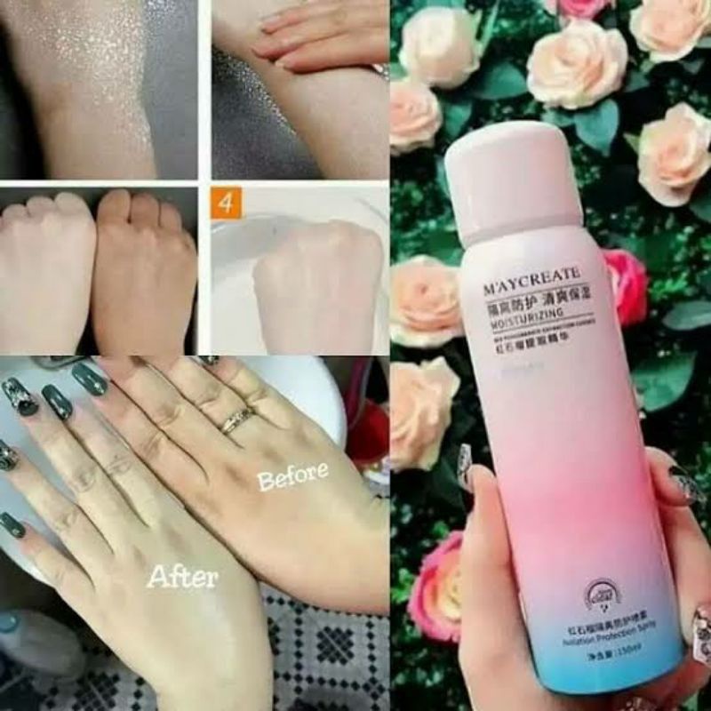 Faradisa Beaute Maycreate Whitening Spray Pemutih Kulit Badan Tangan Original Lotion Handbody Kulit