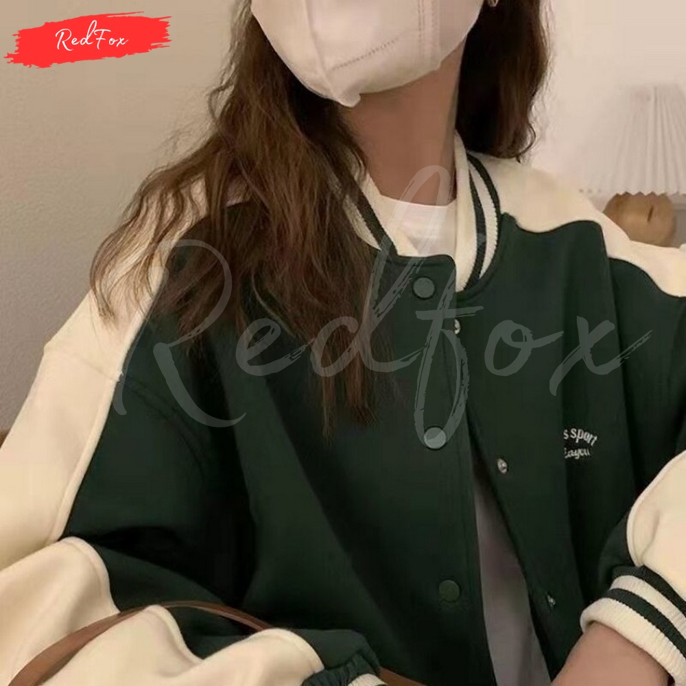 Jaket Baseball Varsity Jacket Pria Wanita Laki Laki Perempuan Cewek Cowok Oversize Korean Style Lucu