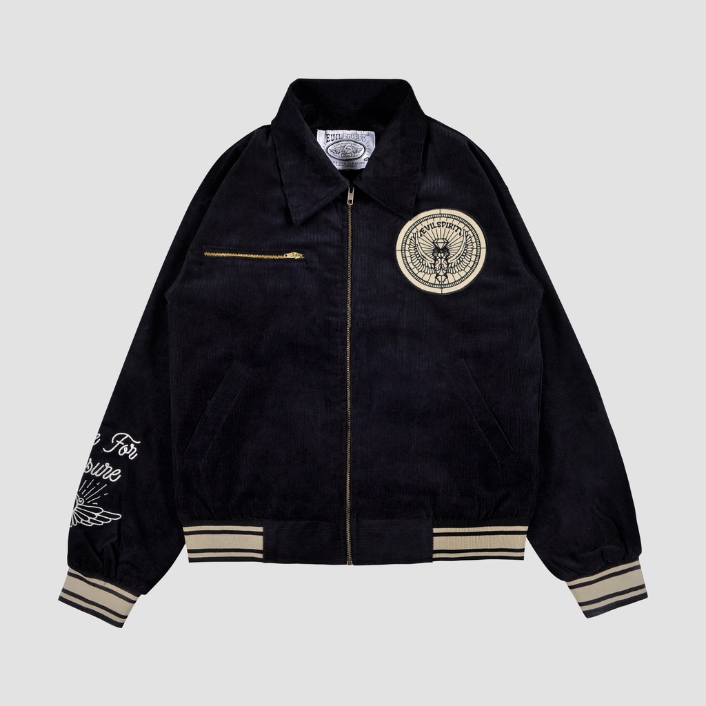 EVILSPIRIT VARSITY JACKET - QUILLA NAVY UNISEX