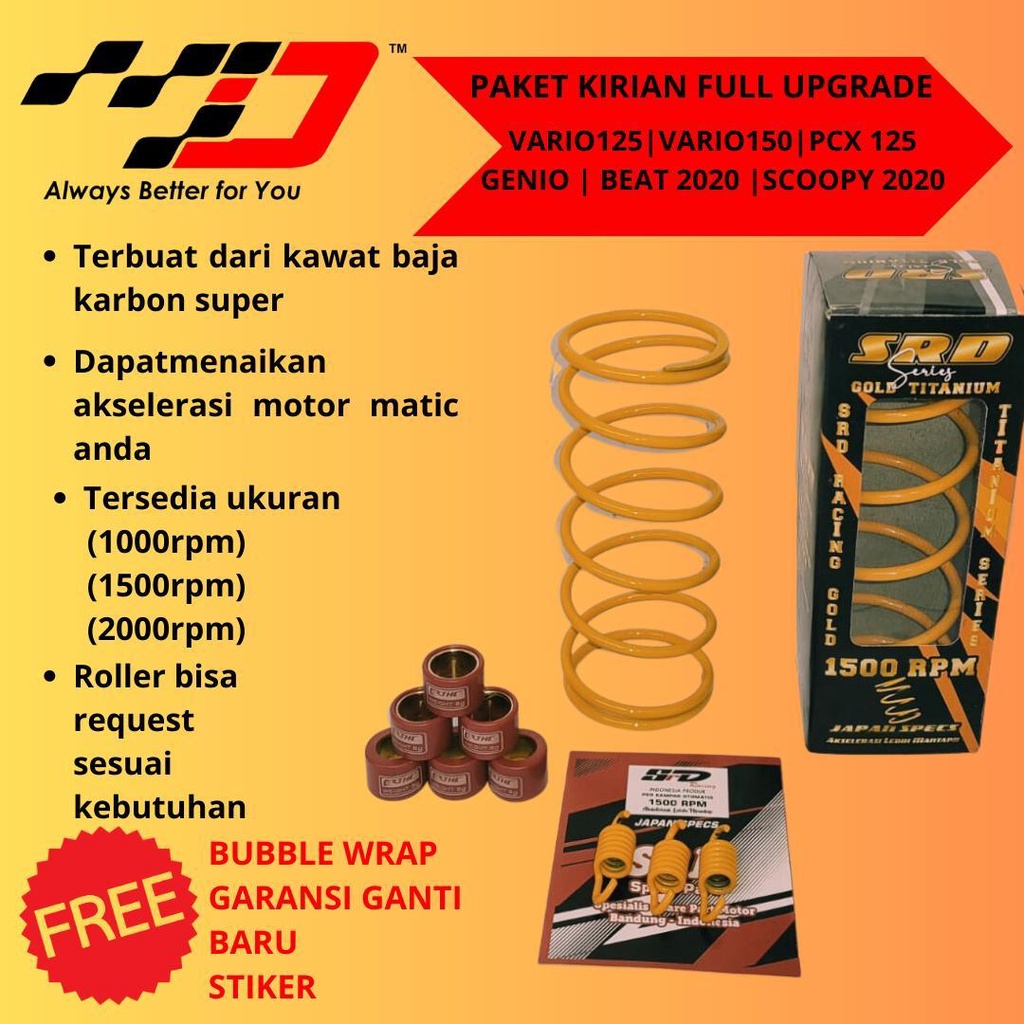 PAKET UPGRADE KIRIAN RACING HONDA GENIO BEAT 2020 DELUXE UPGRADE CVT GENIO SCOPY FI 20210 CUSTOM 3 M