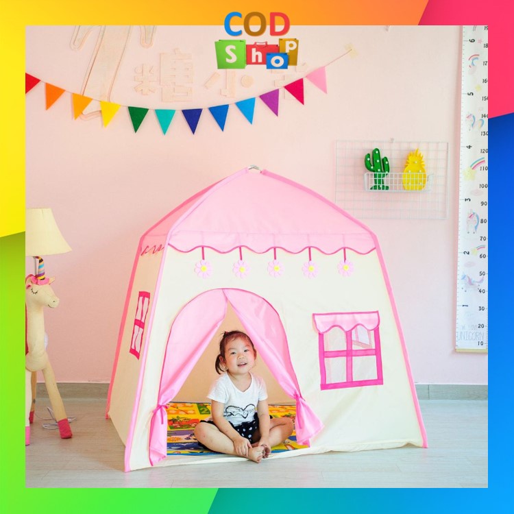 COD - 6013 Tenda Bermain Anak / Tenda Anak Model Rumah Jendela / Tenda Anak Jumbo / Tenda Konsep Princess Castle / Tenda Anak