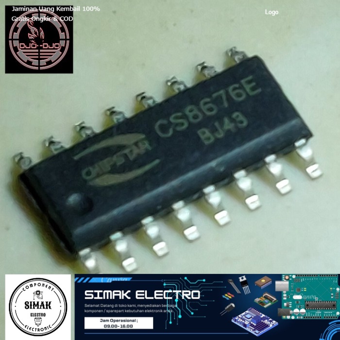 CS8676E Sop-16 SMD CS8676 CS 8676E IC Class D Audio Amplifier 2x20W