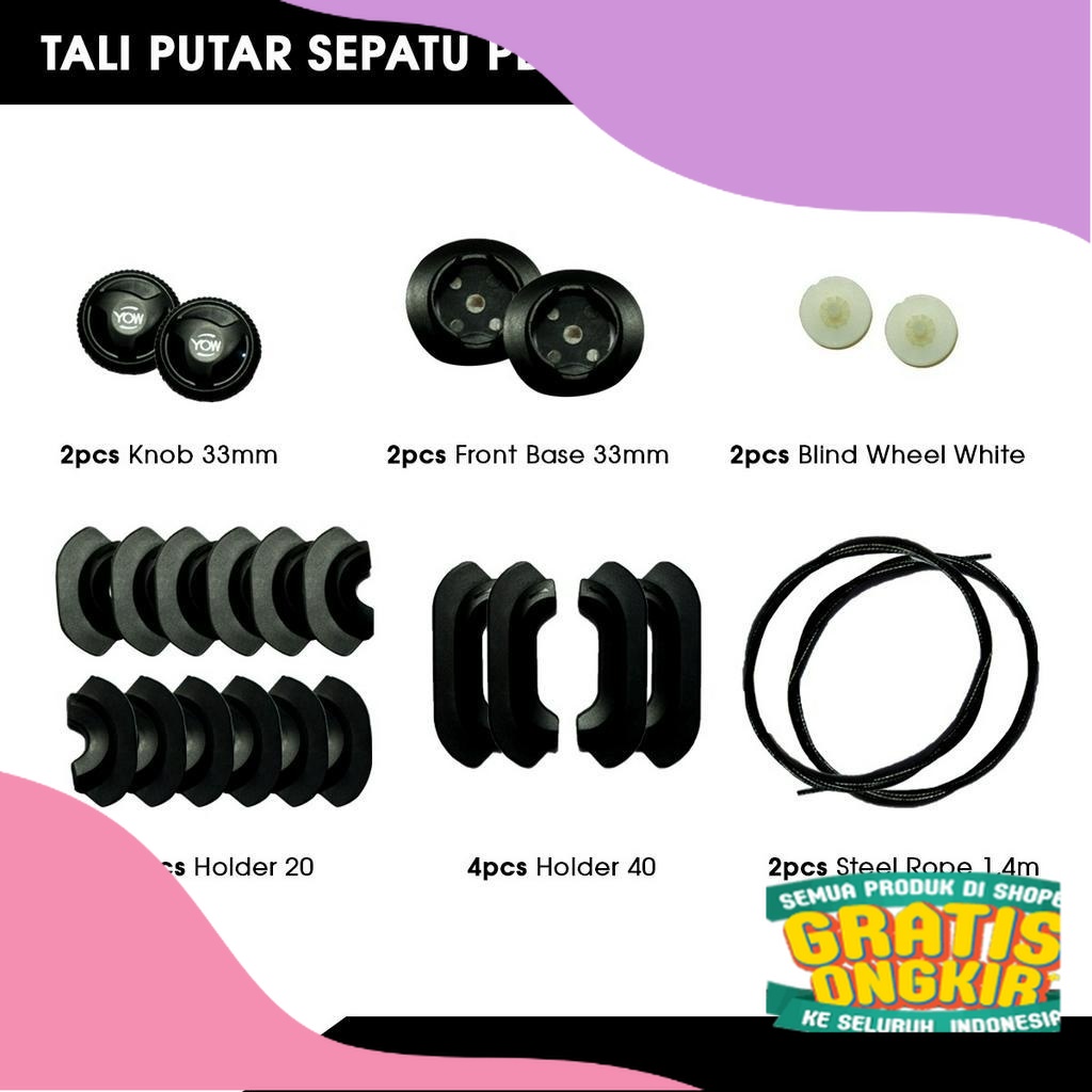 Tali Putar Lacing System / Lacing System untuk Sepatu PDL PDH Olahraga/ pdf tni polri aparat