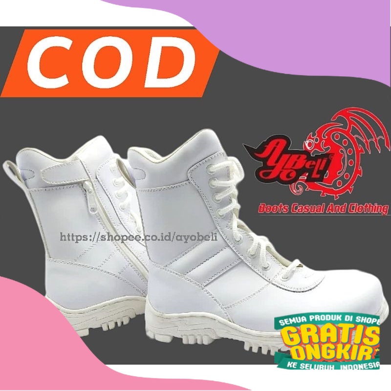 Sepatu Pataka - Sepatu PDL Putih - Sepatu Banser/ pdf tni polri aparat