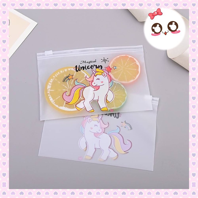 

KYUKA Pouch Unicorn Zipper Kantong Transparan