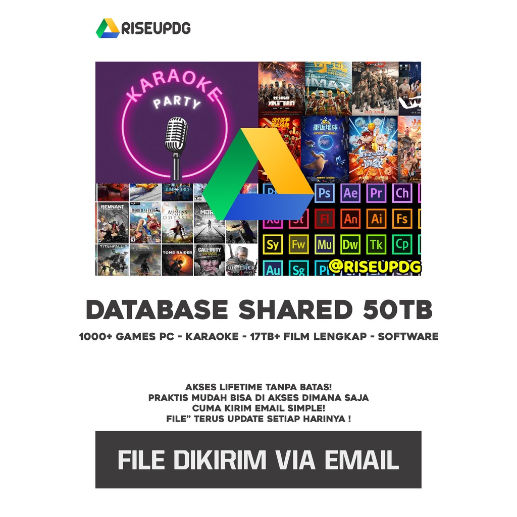 DATABASE SHARED GOOGLE DRIVE 50TB - LENGKAP LIFETIME