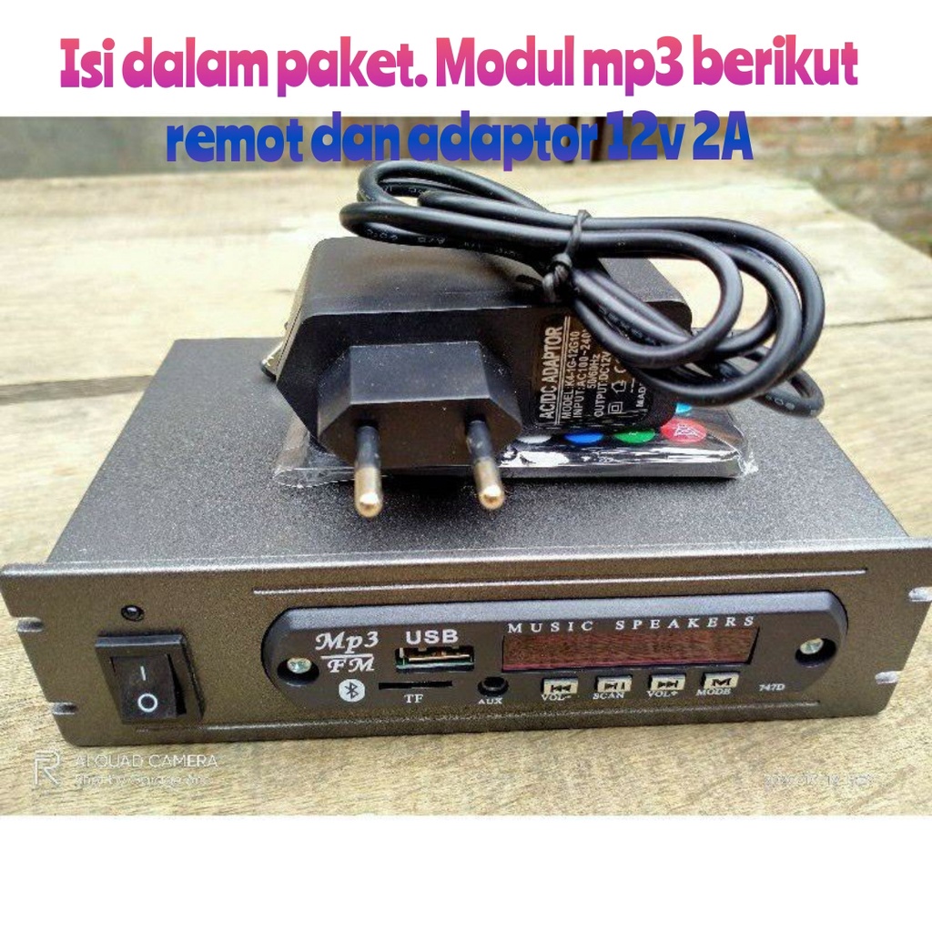 RAKITAN MP3 RADIO BLUETOOTH USB FREE ADAPTOR 12V 2A - MODUL RAKITAN MURAH BISA UNTUK AMPLI & SPEAKER