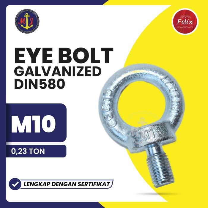 EYE BOLT GALVANIZED DIN580 M10