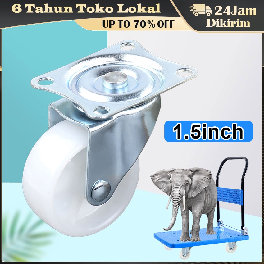 Roda Kastor Plate Pvc Nylon / Roda Troly Etalase1/1.5 Inch Hidup
