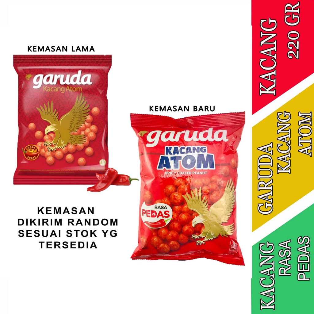 

Kacang Rasa Pedas - Garuda - Kacang Atom - 220gr