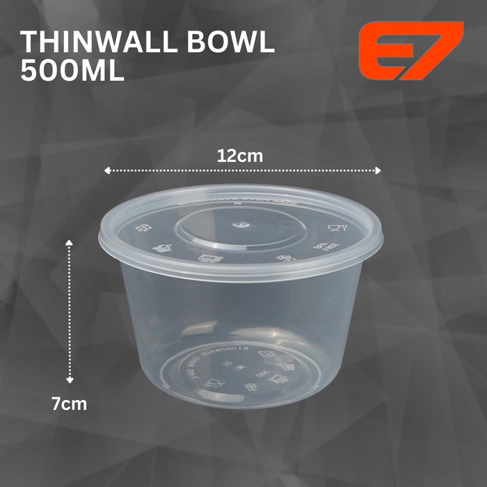 Thinwall Bowl 500ml - Mangkok Plastik Thinwall, Plastic Bowl