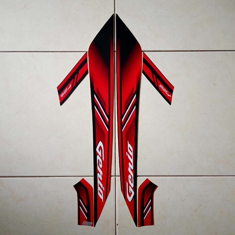 stiker motor genio iss 2019 merah