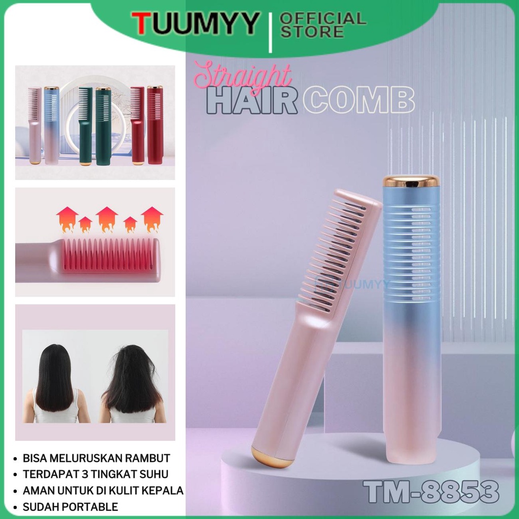 TUMMY [TUUMYY] SISIR CATOK PELURUS RAMBUT STRAIGHT COMB HAIR STYLIST TM-8853 [COD]