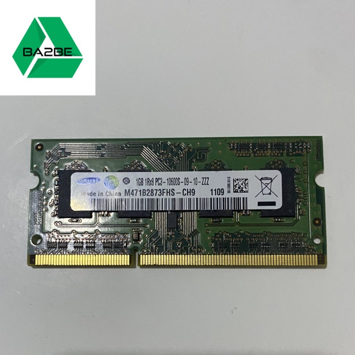 Memory ram  laptop sodimm ddr3  pc3-10600s   1rx8