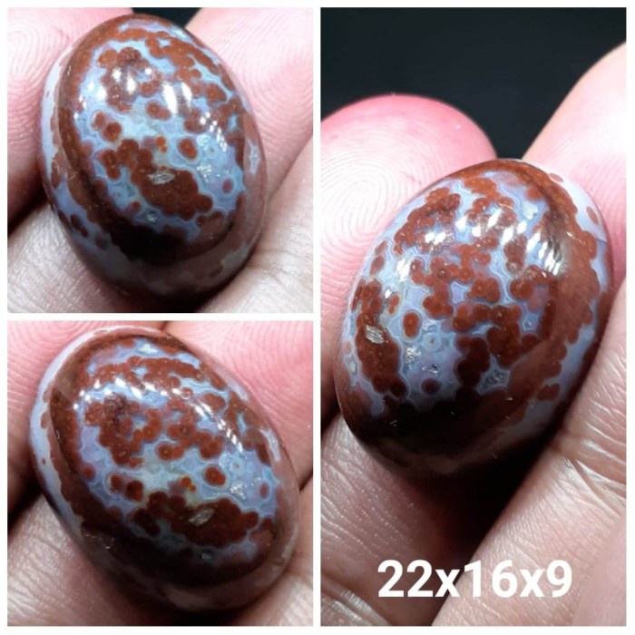 Natural Batu Akik Jasper Garut Klawing Motif Gambar Telur Kodok Antik5