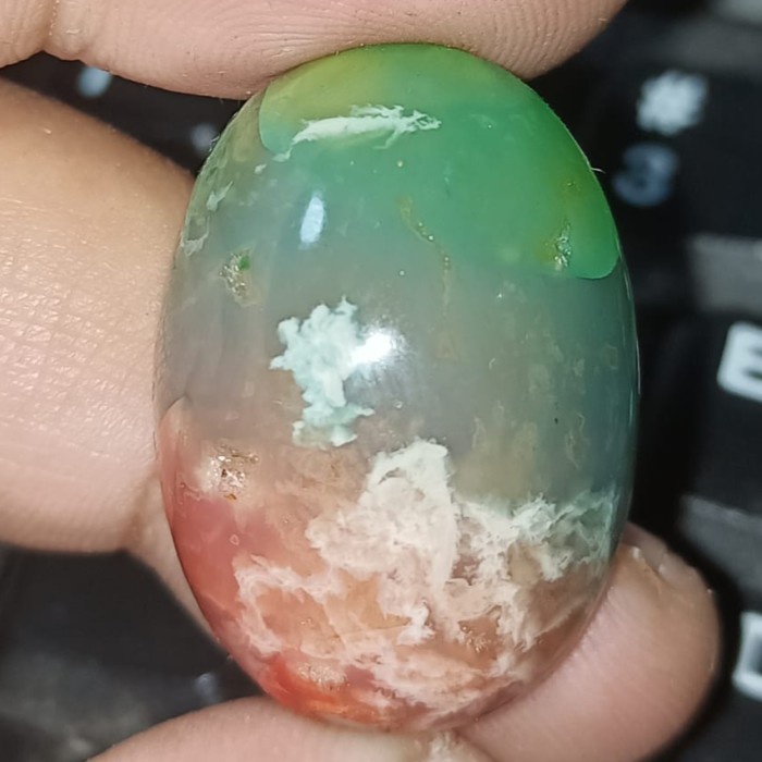 Natural Batu Akik Motif Gambar Rubah Banyuwangi Pancawarna Unik Antik