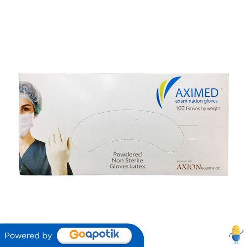 Aximed Powdered Non Sterile Gloves Latex Size M Box 100 Pcs