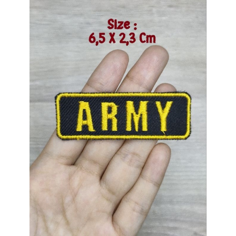 Bordir Bordir ( BISA DI JAHIT  DI SETRIKA ) Emblem Bordir Tempel Army Stiker Baju Bordir Militer Iro