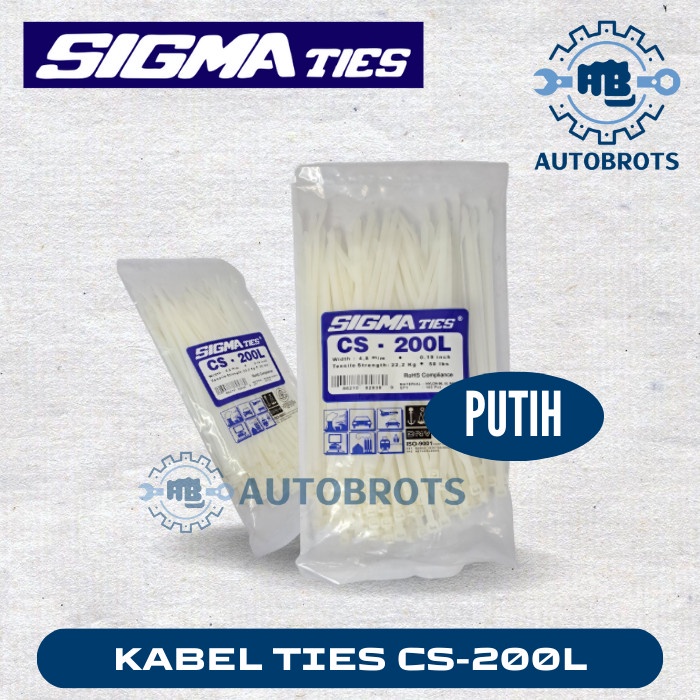 

SIGMA Kabel Ties CS 200L / Tali Kabel 200mm 20cm - PUTIH isi 100pcs