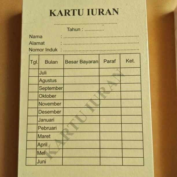 

CETAK KARTU IURAN SPP KAS BULANAN KARTU HADIR PEMBAYARAN TABUNGAN SAMPUL STOK GUDANG KARTU KREDIT DLL CUSTOM