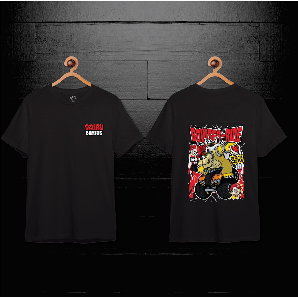 【COD】 NEW Ozuru Comics T-shirt Bowser Ride Kaos Design Premium KAOS T-Shirt
