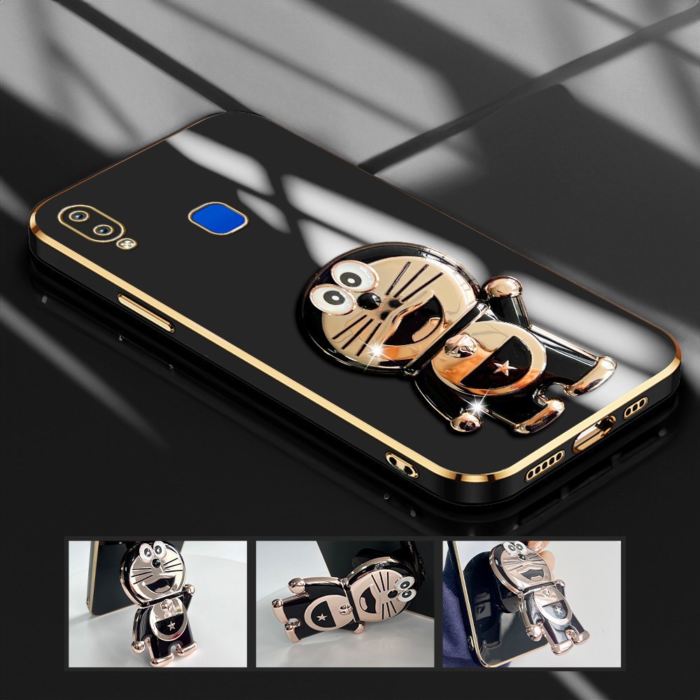 Casing Hp Untuk Vivo Y91 Y95 1816 Phone Case Light Luxury Doraemon Holder Handphone Silikon Softcase