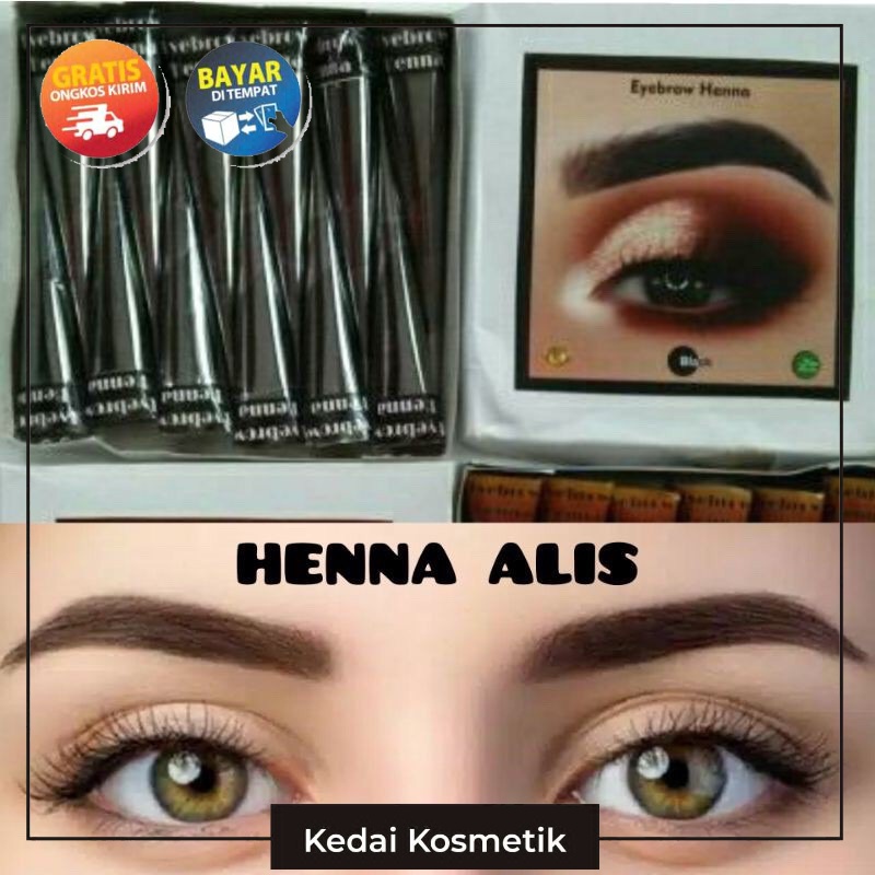 (ACEH) Henna Alis Tahan Lama Seperti Sulam Alis | Henna Alis Halal Natural - Cokelat