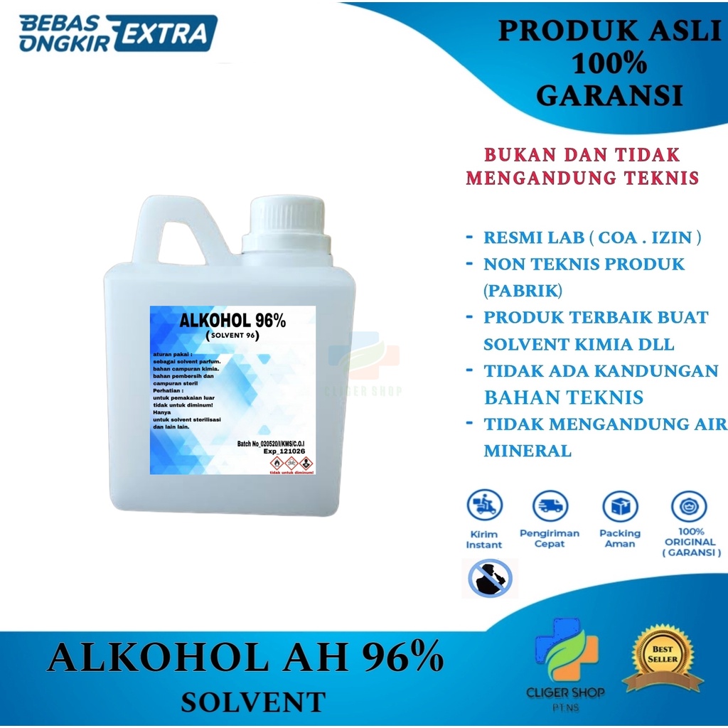 ALKOHOL 96% 500 ML PELARUT SOLVENT