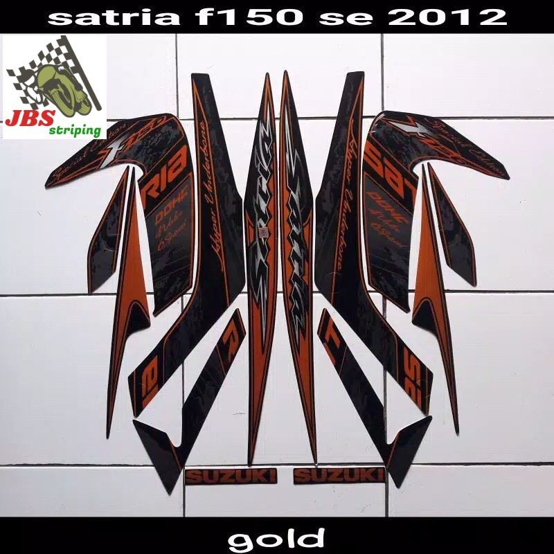 striping satria fu f stiker suzuki satria f fu barong 150 se 2012 2013 hitam gold