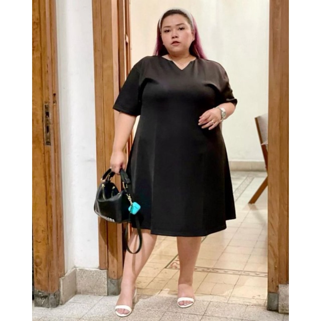 LD 120 130 BAJU KERJA DRESS DRES DASTER MIDI SUPER JUMBO BIGSIZE OVERSIZE WANITA REMAJA ANAK PEREMPU