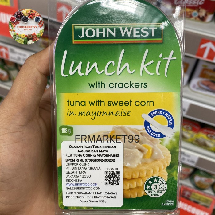 

John West Lunch Kit Tuna Corn&Mayonnaise|Ikan Tuna Dngn Jagung&Mayo