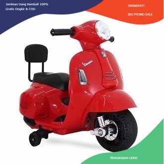 Mainan Anak Perempuan laki Motor Listrik AKI VESPA MINI PIAGGIO M788 - Merah
