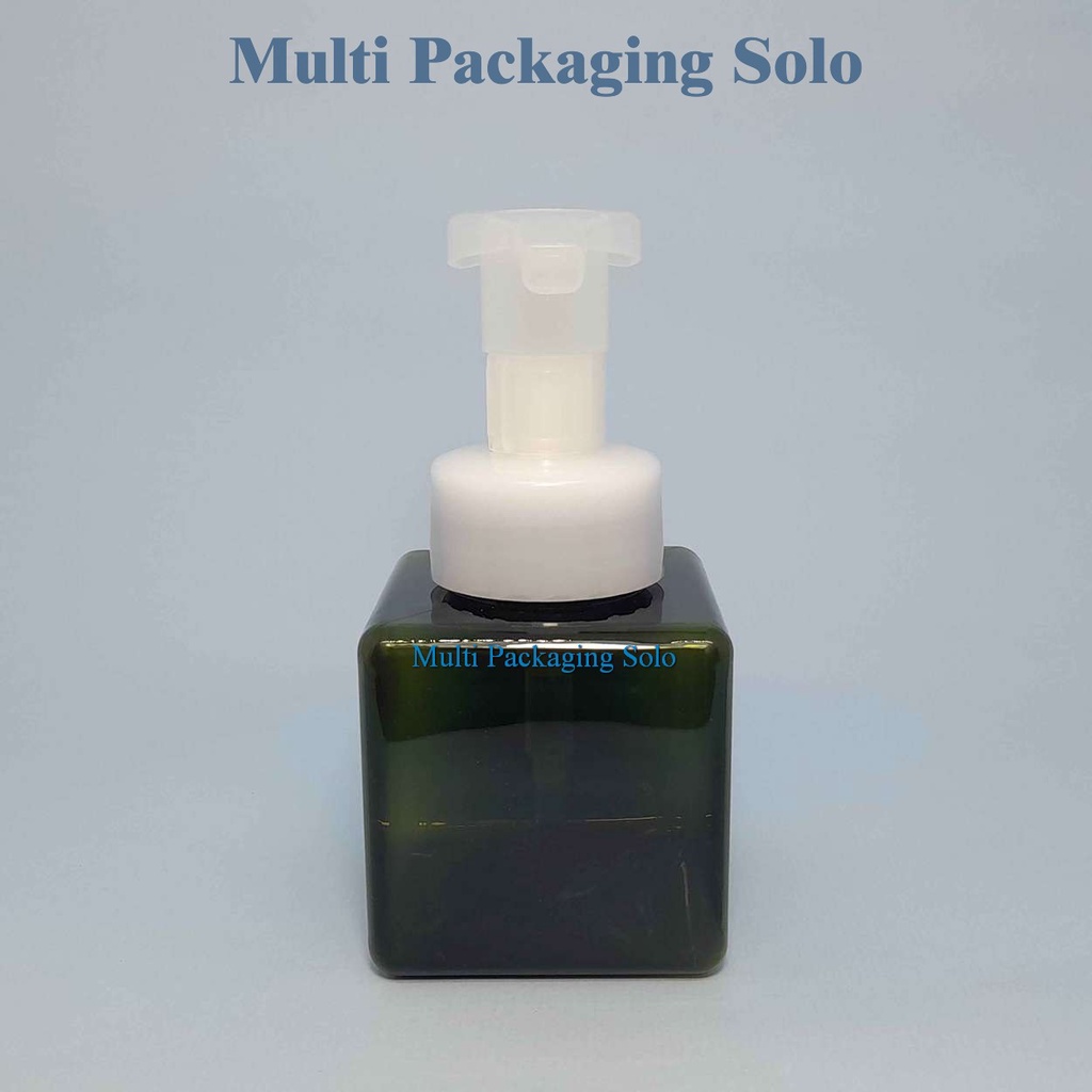 Botol Foamer 250 Ml Kotak Hijau Pet / Botol Plastik / Botol Handsoap/ Botol Kecantikan / Botol Foame