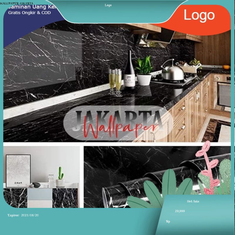 Wallpaper Stiker Marmer Granit Marble Motif Kayu Premium lemari dapur meja Lebar 120cm